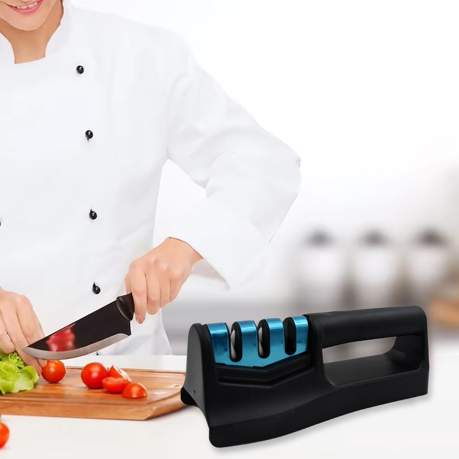 Kitchen Knife Sharpener – Handheld for Chefs & Serrated Knives (1 Pc, Chopper Not Included) Kitchen Knife Sharpener – Handheld for Chefs & Serrated Knives (1 Pc, Chopper Not Included)